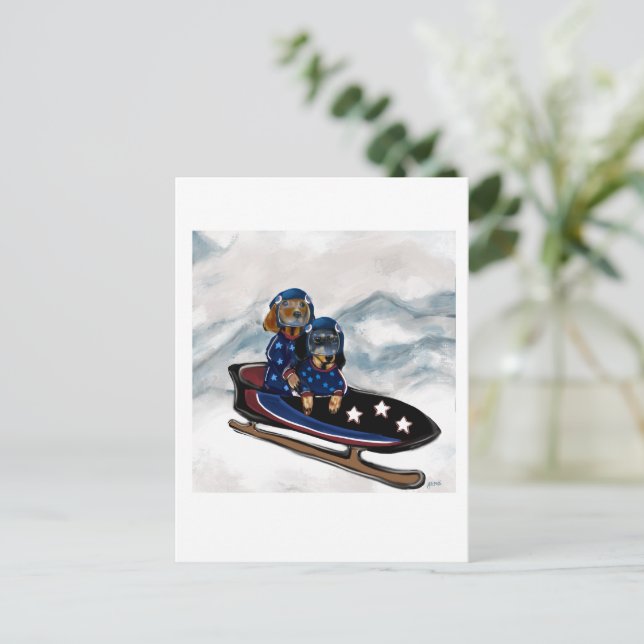 DACHSHUND  POSTCARD (Standing Front)