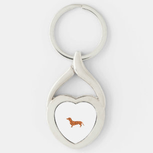 Dachshund Pumpkin Witch Bat Funny Spooky Halloween Key Ring
