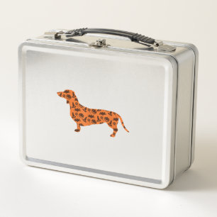 Dachshund Pumpkin Witch Bat Funny Spooky Halloween Metal Lunch Box