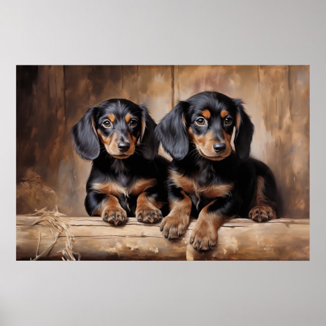 Dachshund puppies poster (Front)