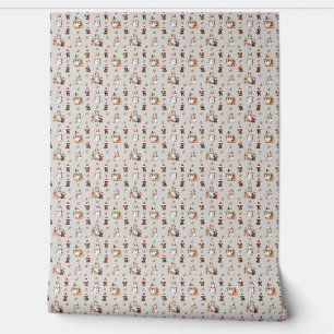 Dachshund Puppies: Santa Hats, Holly, and Snowmen Wallpaper
