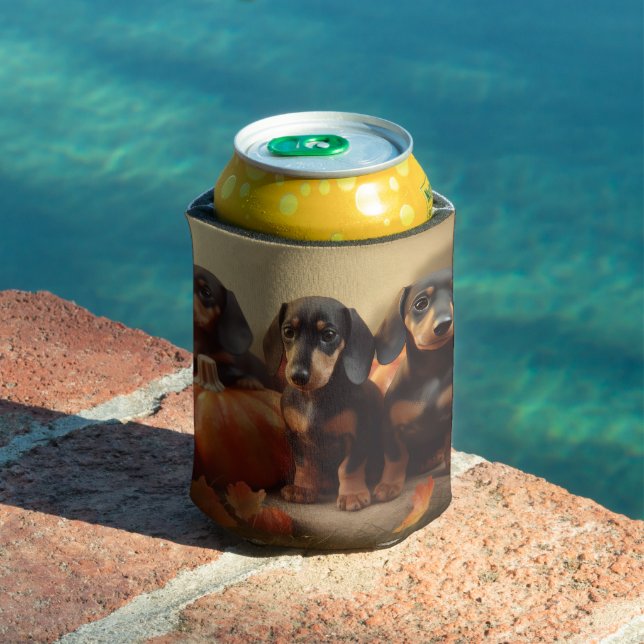 Dachshund Puppy Autumn Delight Pumpkin Can Cooler (In Situ Pool)