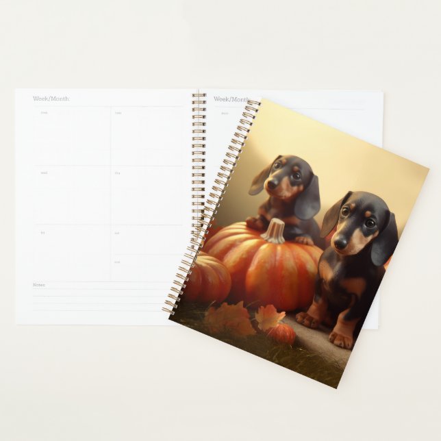Dachshund Puppy Autumn Delight Pumpkin Planner (Display)