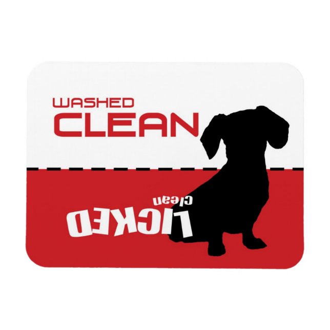 Dachshund, Puppy Dishwasher Magnet - Licked Clean (Horizontal)