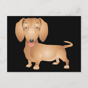 Dachshund Puppy Dog Blank Black Postcard