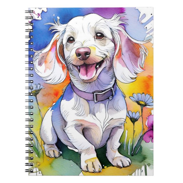 Dachshund Puppy Dog Spiral Notebook (Front)