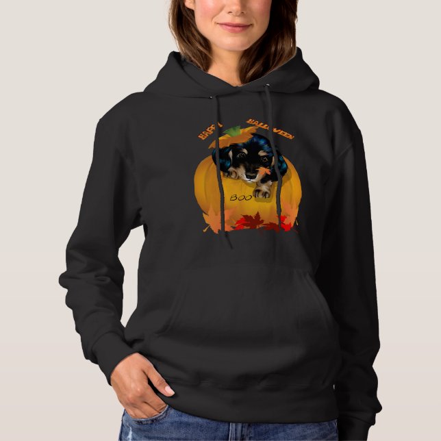 Dachshund Puppy Halloween Hoodie (Front)