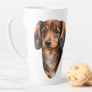 Dachshund Puppy Portrait Doxie Dog Latte Mug