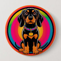 Dachshund Puppy Surrounded by Vibrant Rainbow