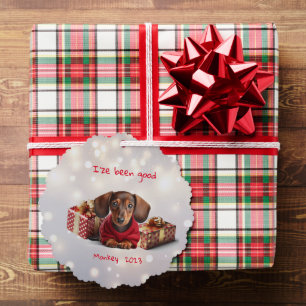 Dachshund Puppy Tree Decoration Card