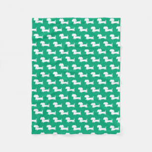 Dachshund Puppy Wiener Dog Blanket Green