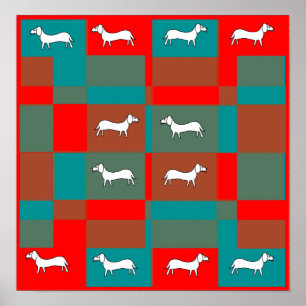 Dachshund Quilt Poster