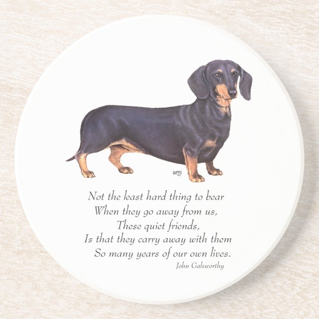Dachshund Rainbow Bridge Coaster (Front)