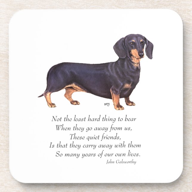 Dachshund Rainbow Bridge Coaster (Front)