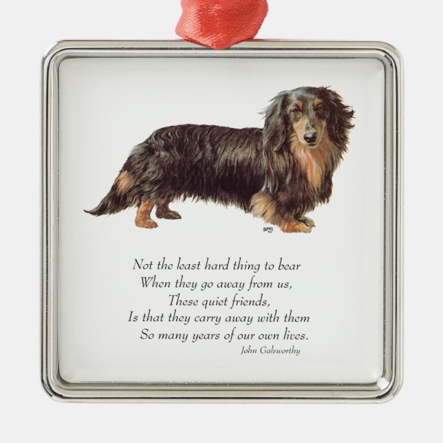 Dachshund Rainbow Bridge Metal Tree Decoration (Front)
