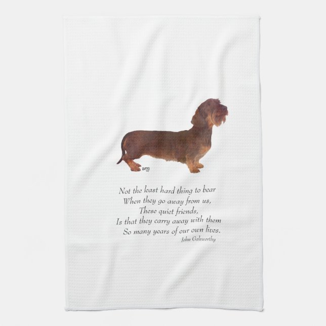 Dachshund Rainbow Bridge Tea Towel (Vertical)
