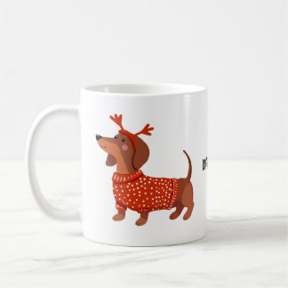 Dachshund red jumper sausage dog lover coffee mug
