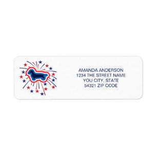 Dachshund Red White Blue Return Address Label