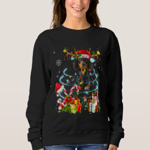 Dachshund Reindeer Christmas Tree Lights Pajama Do Sweatshirt