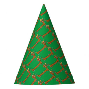 Dachshund Reindeer Party Hat