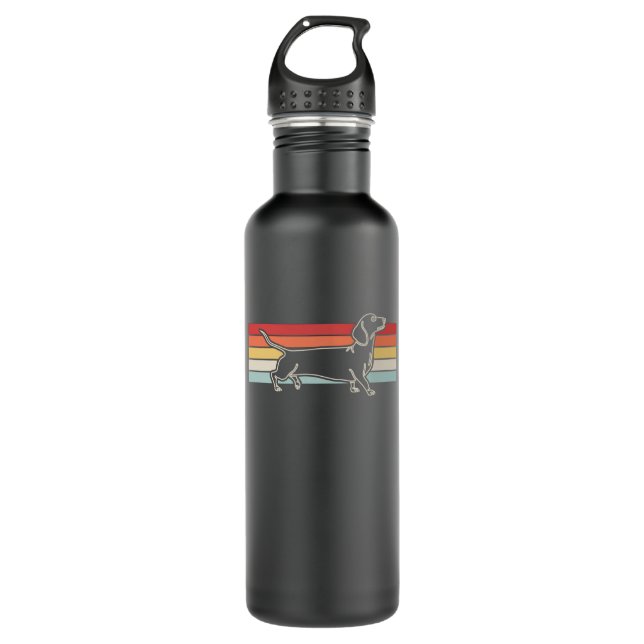 Dachshund Retro 710 Ml Water Bottle (Front)