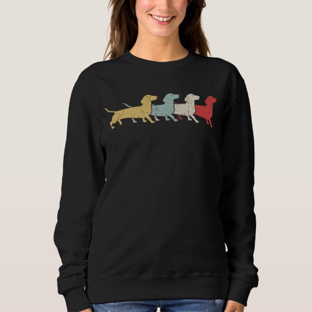 Dachshund Retro Vintage Sweatshirt (Front)