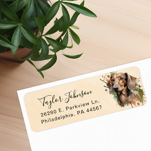 Dachshund Return Address Label