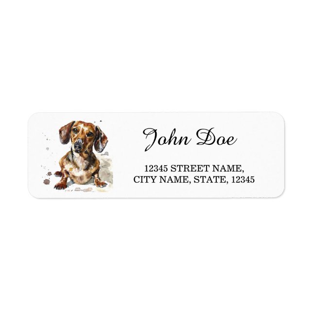 Dachshund Return Address Label (Front)
