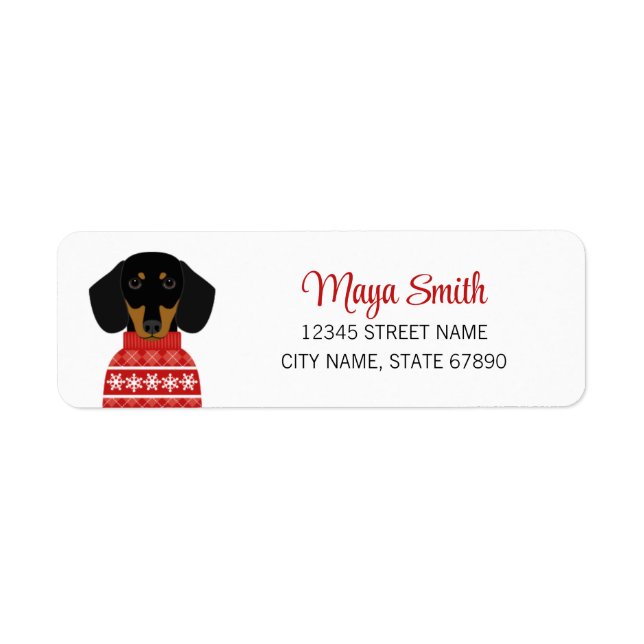 Dachshund Return Address Labels (Front)