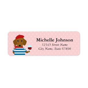 Dachshund Return Address Labels