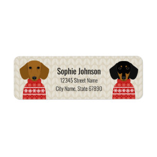 Dachshund Return Address Labels