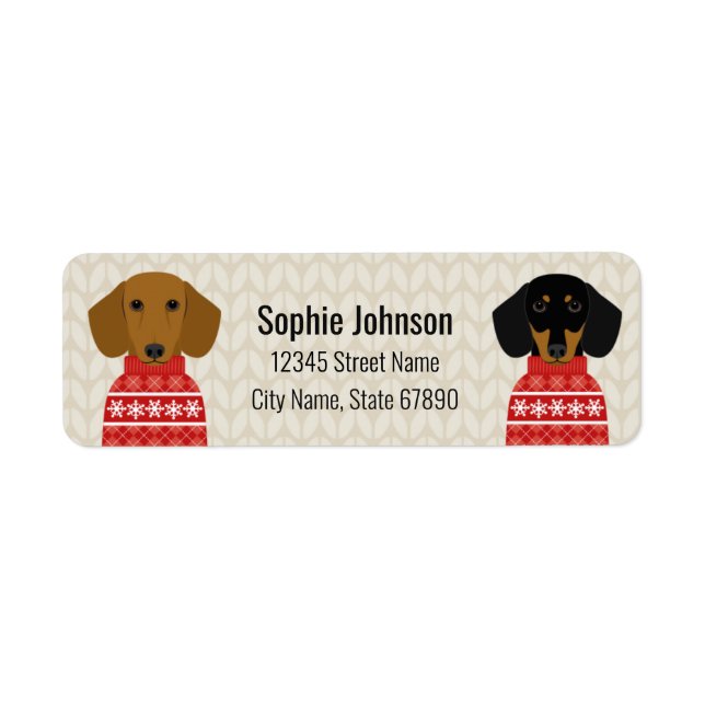 Dachshund Return Address Labels (Front)