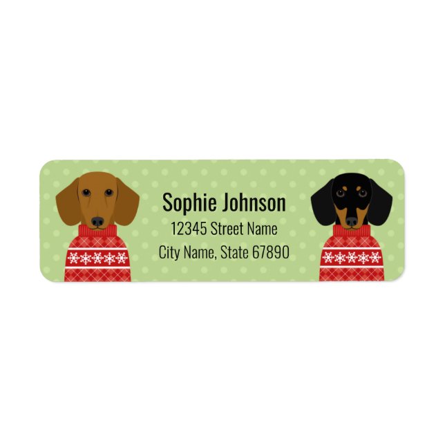 Dachshund Return Address Labels (Front)
