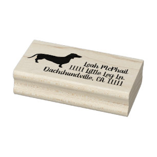 Dachshund Return Address Rubber Stamp
