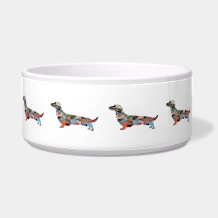 Dachshund Rough Coated Geo Silhouette Plaid