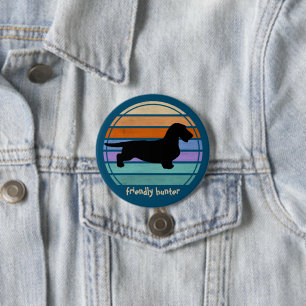 Dachshund Rough Hair - Silhouette 1 7.5 Cm Round Badge