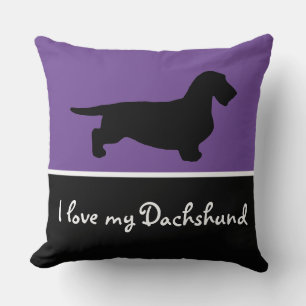 Dachshund Rough Hair - Silhouette 1 Cushion