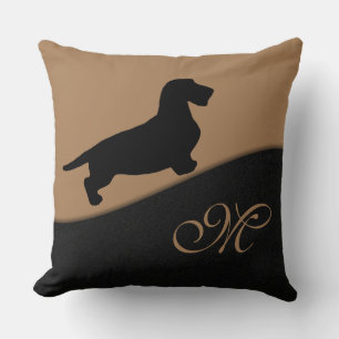 Dachshund Rough Hair - Silhouette 1 Cushion