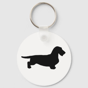 Dachshund Rough Hair - Silhouette 1 Key Ring
