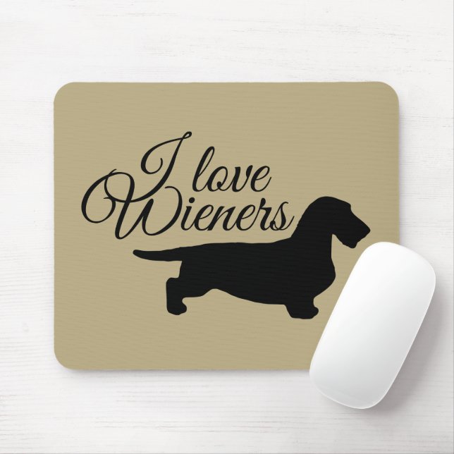 Dachshund Rough Hair - Silhouette 1 Mouse Pad (With Mouse)