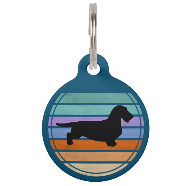 Dachshund Rough Hair - Silhouette 1 Pet Tag (Front)