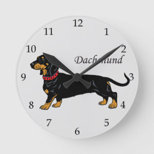 dachshund round clock