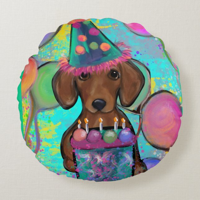 Dachshund  round cushion (Front)