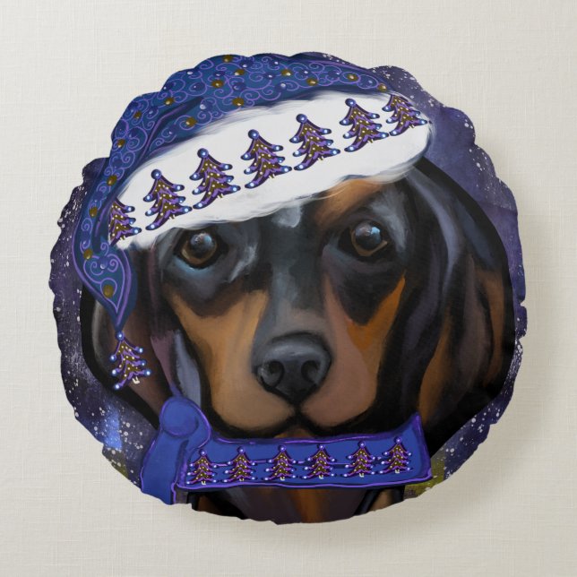 Dachshund  round cushion (Front)