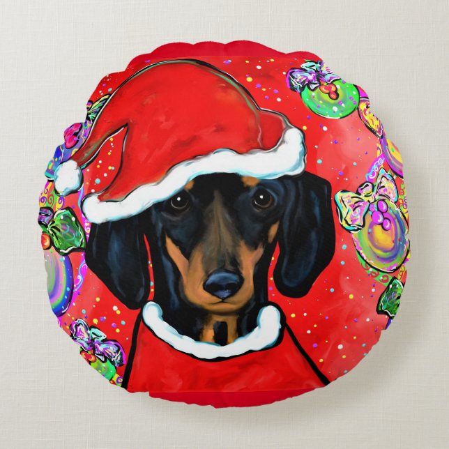 DACHSHUND ROUND CUSHION (Front)