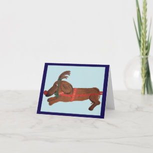 Dachshund Rudolph The Red-Nosed Reindeer Invitation