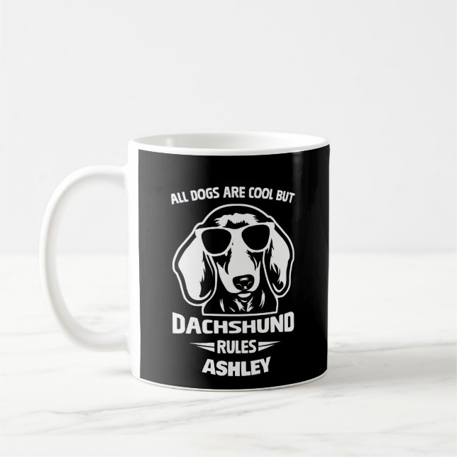 Dachshund Rules All Dogs Are Cool But Coffee Mug (Left)