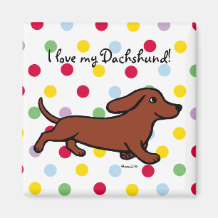 Dachshund Running Cartoon Magnet
