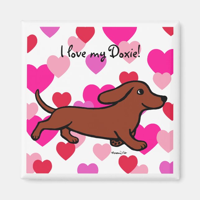 Dachshund Running Cartoon Magnet (Front)