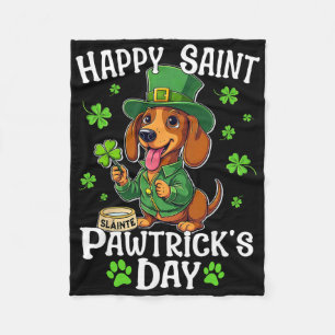 Dachshund Saint Patricks Day Slainte Dachshund Fleece Blanket